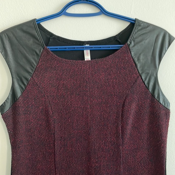 Textured colour block sleeveless black dress knit dress shift dress - Picture 2 of 6